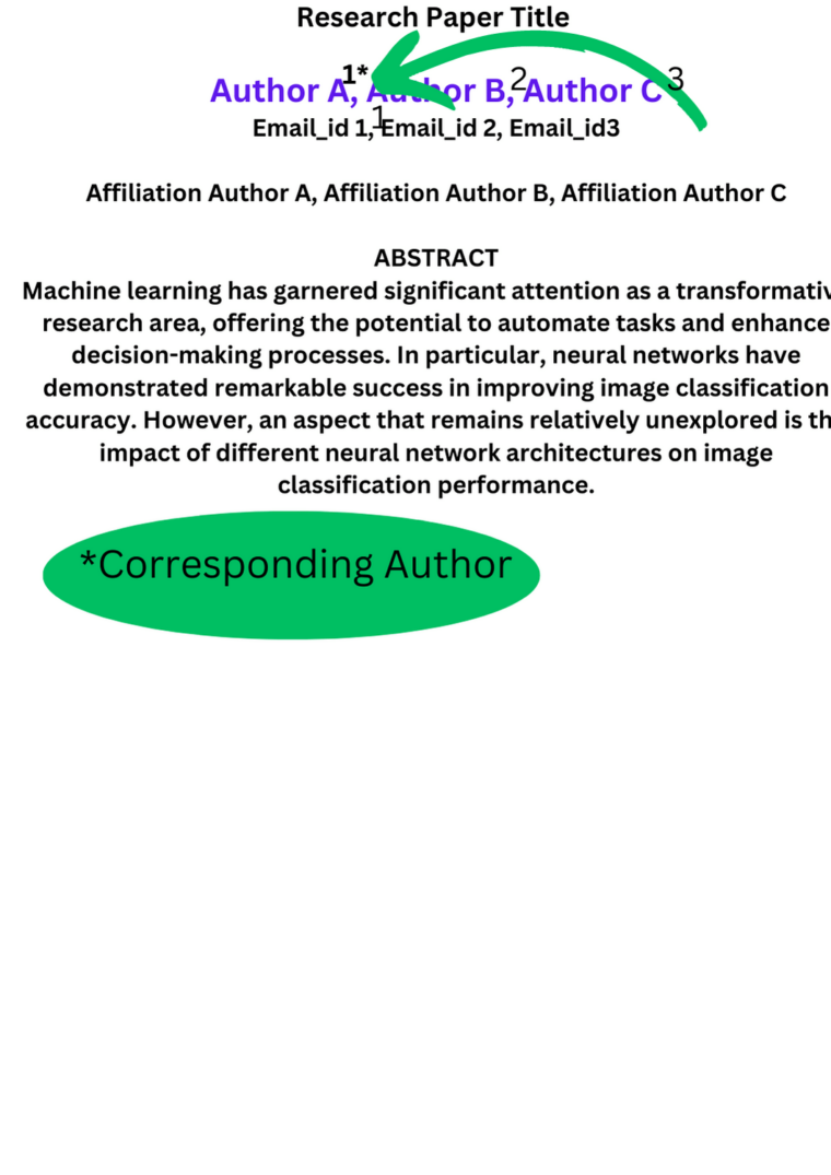 Corresponding Author in Research Paper
