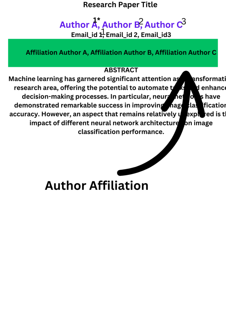 research paper author affiliation